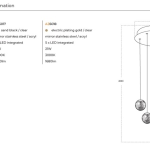 Lustra LED suspendata design modern EDEM 5 BK - Img 3