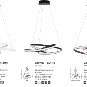 Lustra LED suspendata design modern MENTON cafenie NVL-9147113 75851 universul-luminii.ro