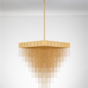 Lustra LED suspendata design modern REVIA aurie - Img 3