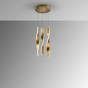 Lustra LED suspendata design modern Twist auriu - Img 5