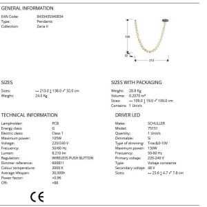 Lustra LED suspendata design modern Zaria II - Img 10