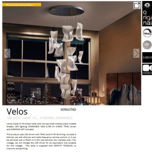 Lustra LED suspendata design ultra-modern Velos 13L crom - Img 7