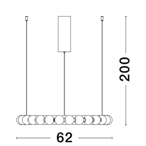 Lustra LED suspendata, dimabila, deosebita design lux PERLA opal, auriu 62cm 115351 universul-luminii.ro