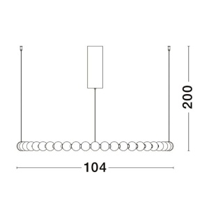 Lustra LED suspendata, dimabila, deosebita design lux PERLA opal, auriu 104cm 115361 universul-luminii.ro