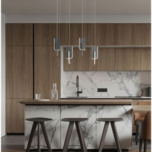 Lustra LED suspendata liniara design decorativ 3000K TOTEM - Img 2