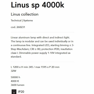 Lustra LED suspendata liniara modulara LINUS SP 4000K WH - Img 4