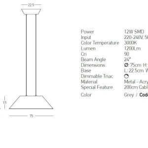 Lustra LED suspendata moderna ACOUSTIC gri 153541 universul-luminii.ro