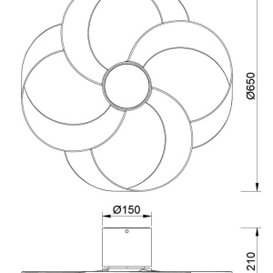 Lustra LED, Ventilator minimalist cu telecomanda, ROSE aspect lemn MA-8707 172181 universul-luminii.ro