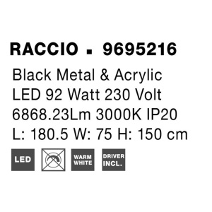Lustra LED XL suspendata design modern RACCIO negru 203921 universul-luminii.ro