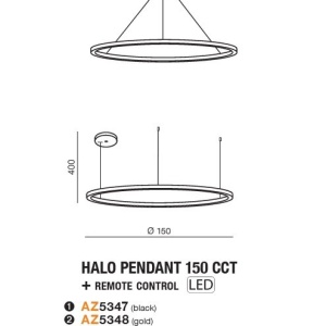 Lustra LED XXL cu telecomanda design modern circular HALO 150 CCT BK 67191 universul-luminii.ro