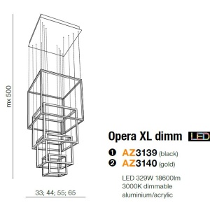 Lustra LED XXL design modern casa scarii Opera XL neagra ZZ AZ3139 188131 universul-luminii.ro
