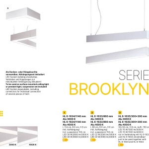 Lustra liniara aplicata/ suspendata LED 3000K BROOKLYN 114cm - Img 13