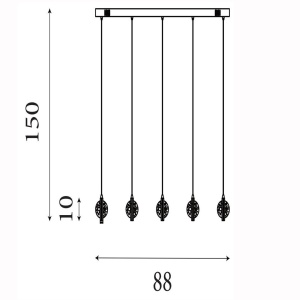 Lustra liniara cu 5 pendule LED Quartz 624631 universul-luminii.ro