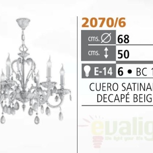 Lustra LUX fabricat manual 6 brate diametru 68cm Selena 2070/6 Bejorama 176691 universul-luminii.ro