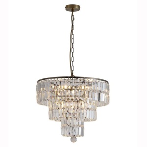 Lustra metal alama antic, cristal transparent Empire 5L 628471 universul-luminii.ro
