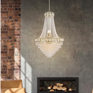 Lustra metal alama satinata, cristal transparent Louis Phillipe 628531 universul-luminii.ro
