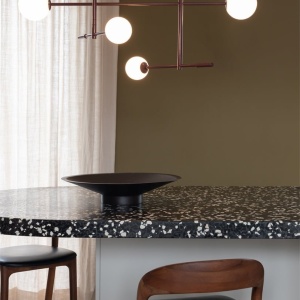 Lustra metal visiniu cu 4 globuri sticla Copenhagen 248381 universul-luminii.ro