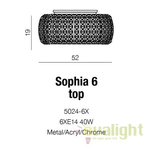 Lustra moderna aplicata design elegant 52cm SOPHIA 6 TOP - Img 6