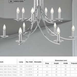Lustra moderna casa scarii design argintiu Ascona 12L 41612-12SS SRT - Img 3