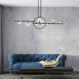 Lustra moderna cu 10 de surse de lumina si LED LINEA TWIN 120 222371 universul-luminii.ro