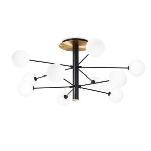Lustra moderna cu 10 surse de lumina COSMOPOLITAN PL10 NERO OTTONE