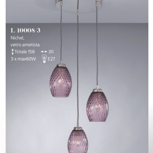 Lustra moderna cu 3 pendule design italian 10008 Amethyst 202711 universul-luminii.ro