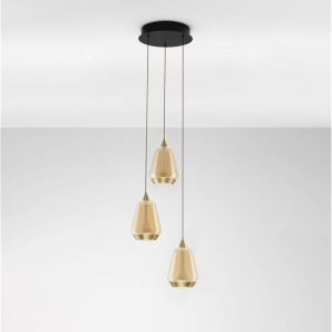 Lustra moderna cu 3 pendule LED, Metal, Sticla, Champaign, ALISH 168441 universul-luminii.ro