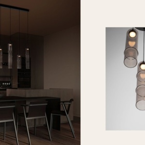 Lustra moderna cu 3 pendule LED, Metal, Sticla, Moca, SANO 245281 universul-luminii.ro
