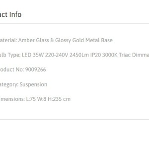 Lustra moderna cu 5 pendule LED, Metal, Auriu, Sticla, Amber, Norma 168901 universul-luminii.ro