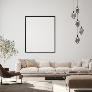 Lustra moderna cu 5 pendule LED, Metal, Sticla, Fumuriu, Nali 245161 universul-luminii.ro