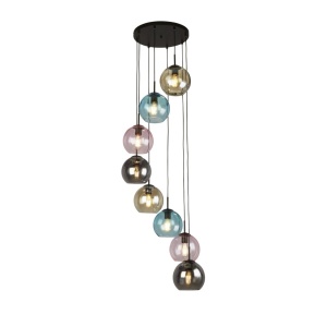 Lustra moderna cu 8 pendule colorate Mardi Gras II