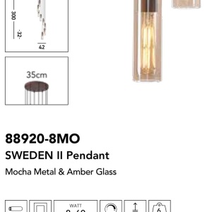 Lustra moderna cu 8 pendule Sweden II moca, chihlimbar 157511 universul-luminii.ro