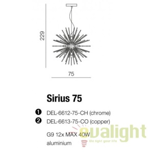 Lustra moderna design deosebit 75cm SIRIUS CH 183871 universul-luminii.ro