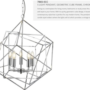 Lustra moderna design geometric Cube 5L crom 7865-5CC SRT - Img 3
