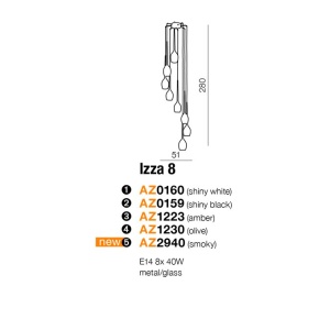 Lustra moderna Izza 8 fumurie ZZ AZ2940 80581 universul-luminii.ro