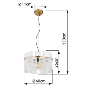 Lustra moderna suspendata GORLEY auriu, 40cm 157431 universul-luminii.ro