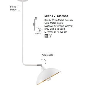 Lustra/Pendul design modern MIRBA alb - Img 3