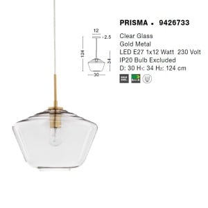 Lustra, Pendul design modern PRISMA, 30cm - Img 2