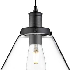 Lustra / Pendul design modern Pyramid negru/clar 3228BK SRT - Img 3