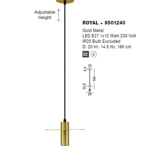 Lustra/Pendul design modern ROYAL auriu 138661 universul-luminii.ro