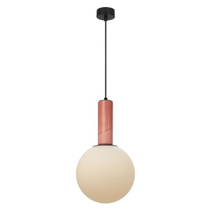 Lustra, Pendul din ceramica roz si sticla Rainbow