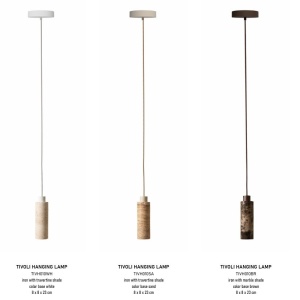 Lustra pendul din travertin Tivoli alb 248751 universul-luminii.ro
