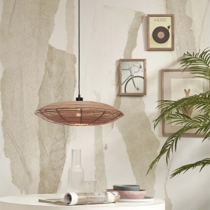 Lustra/Pendul eco din ratan Tanami disc L, nat 121481 universul-luminii.ro
