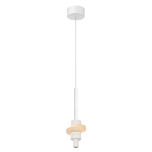 Lustra, Pendul LED din aluminiu si alabastru, Betty alb