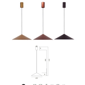 Lustra/Pendul LED stil minimalist CONO D-30cm cupru - Img 2
