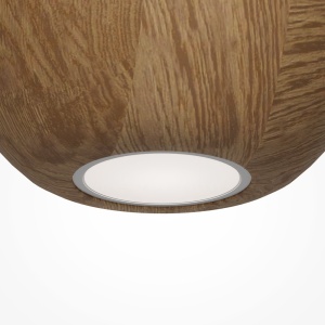 Lustra, Pendul minimalist sfera lemn natur Texture - Img 2