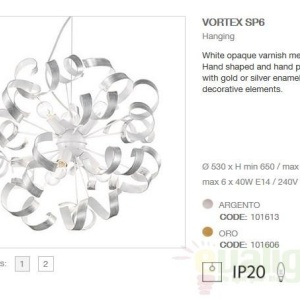 Lustra,Pendul modern diametru 53cm, VORTEX SP6 101613 argintiu - Img 2