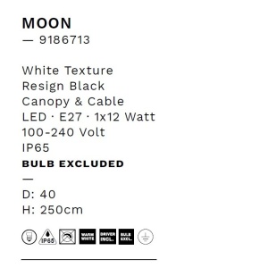Lustra/Pendul modern iluminat exterior decorativ IP65 MOON D-40cm 238371 universul-luminii.ro