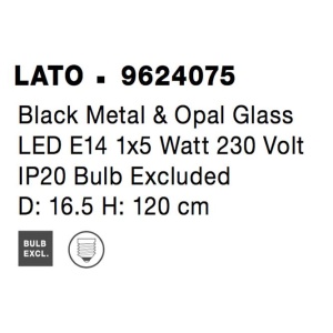Lustra, Pendul modern Lato negru 16,5cm 104411 universul-luminii.ro