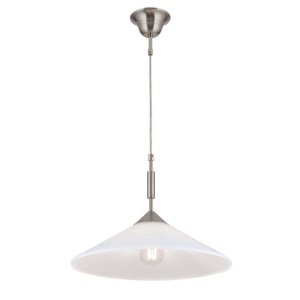 Lustra, Pendul realizat manual ARTDESIGN 40cm, crom satinat/ alb opac